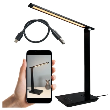 Alogy Desk LED Lamp with USB Charging Port, Foldable, Black