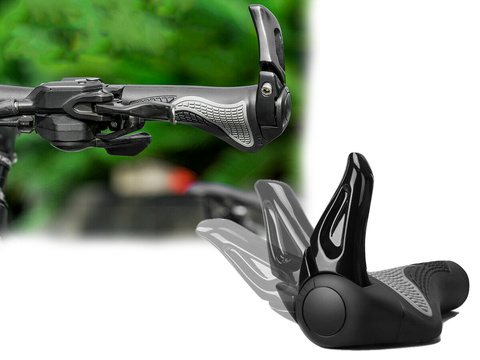 Bike grips RockBros handlebar grips BT1008B Black rubber horn grips