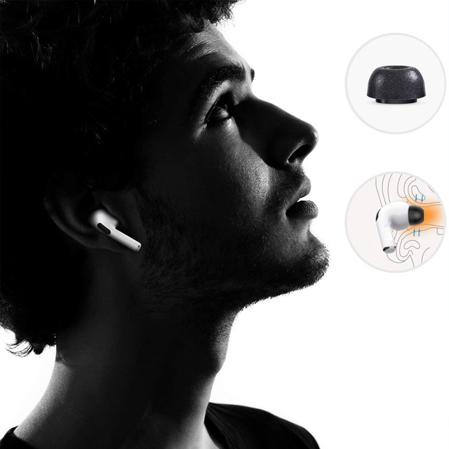 6x Alogy SML Silikon-Speicherkappen für Apple AirPods Pro schwarz