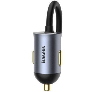 Baseus Share Together car charger with 3x USB extension cable USB-C 120W Gray