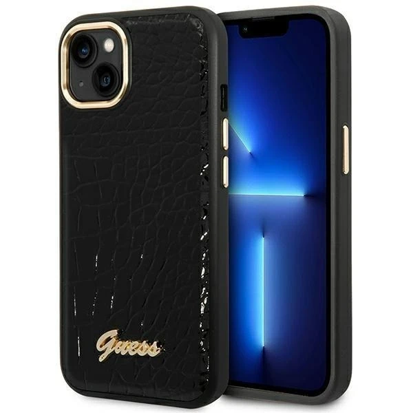 Etui Guess GUHCP14MHGCRHK do Apple iPhone 14 Plus 6,7" czarny/black hardcase Croco Collection