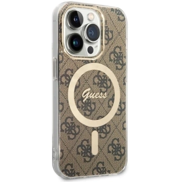 Guess GUHMP14LH4STW puzdro na telefón pre Apple iPhone 14 Pro 6,1" hnedé/hnedé pevné puzdro 4G MagSafe