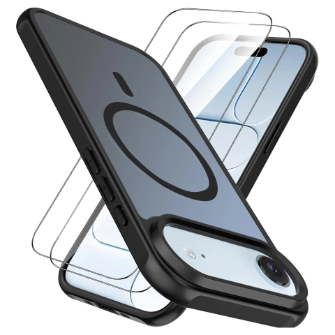 Alogy 3in1 Case Pack™ - Black MagSafe Hybrid Case with 2 Tempered Glass Screen Protectors for Apple iPhone 17 Air