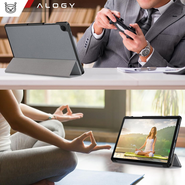 Pouzdro pro Samsung Galaxy Tab A9 2023 8,7" X110 / X115 Kryt na tablet Pouzdro Alogy Book Cover Šedé