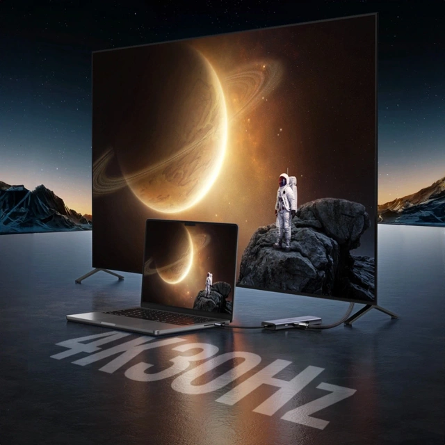 Ugreen CM498 USB-C HDMI VGA RJ45 Adapter USB-A SD PD 100W Hub 9in1 Gray