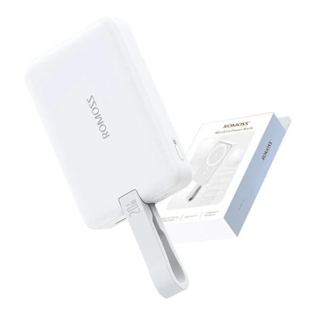 Powerbank Romoss WMS10 10000mAh 20W, white – Magnetic charging and fast charging