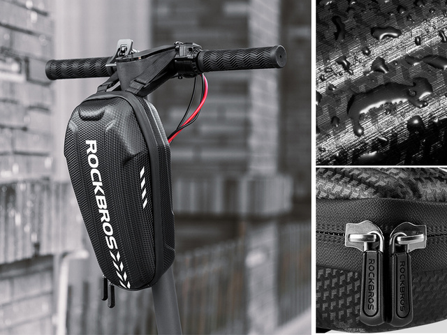 Vodotěsné pouzdro Brašna na koloběžku RockBros B62 držák rámu Black