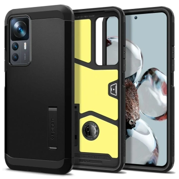 Es passt mit dem Spigen Tough Armor-Telefon auf das Xiaomi 12T / 12T Pro Black