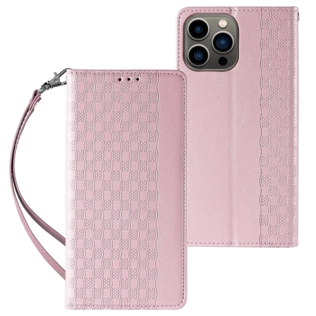 Чохол з магнітним ремінцем для iPhone 13 Pro Max Pouch Wallet Mini Lanyard Pendant Pink
