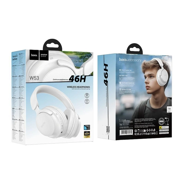 HOCO wireless bluetooth headphones W53 white