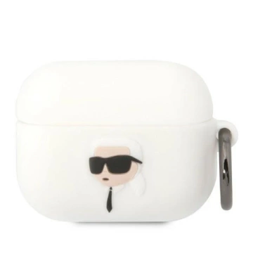 Schutzhülle für Kopfhörer Karl Lagerfeld für AirPods Pro Cover weiß/weiß Silikon Karl Head 3D
