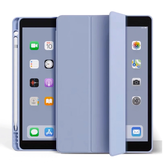 Etui do Apple iPad 10.2 9 gen 8/7 2021/2020/2019 Smart Pencil Case Alogy TPU obudowa na tablet Niebieskie + Szkło