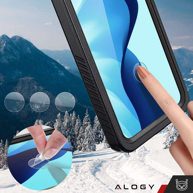 Waterproof case for Samsung Galaxy S23 Ultra 360 Alogy Armor IP68 with lanyard Black