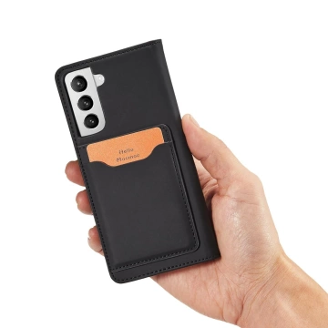 Magnet Kartenetui für Samsung Galaxy S22+ (S22 Plus) Tasche Wallet Kartenhalter Schwarz