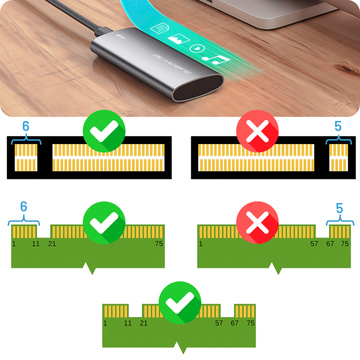 Pouzdro diskového adaptéru SSD Bay NGFF m.2 USB 3.1 USB-C Type-C 2230-2280 mm stříbrná