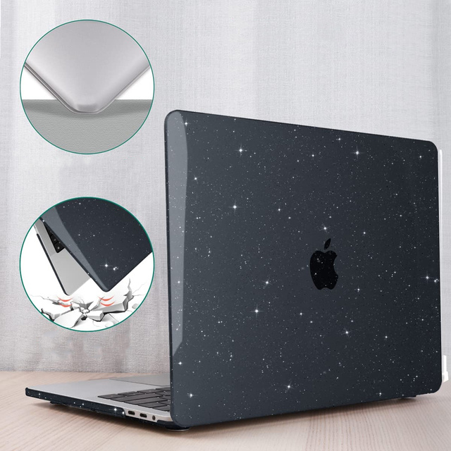 Pevné puzdro Alogy pre Apple MacBook Pro 13 2016-2020 Glitter Black