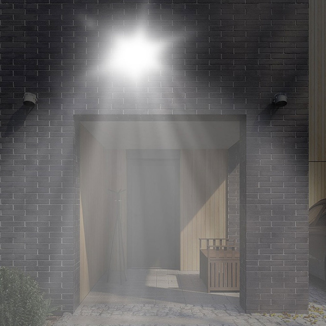 120 LED solárne svietidlo s vonkajším panelom s PIR pohybovým a súmrakovým senzorom