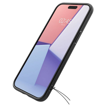 Case for iPhone 15 Pro Spigen Liquid Air Case, housing, protective back, Matte Black Glass