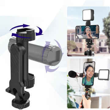Camera camcorder tripod adapter holder 1/4 thread universal swivel selfie Black Mini tripod