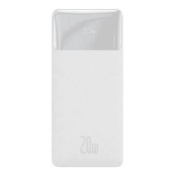 Power banka s rýchlym nabíjaním Baseus Bipow 10000mAh 20W biela (Overseas Edition) USB-A - Micro USB kábel 0,25m biely (PPBD050502)