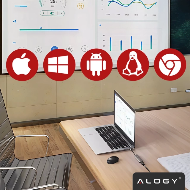 Hub 5w1 USB-C do USB-C PD100W, USB-C, USB.A 2.0, USB.A 3.0, HDMI 4K 30Hz / 1080p 60Hz – Alogy MultiHub™ Do Notebooka Laptopa