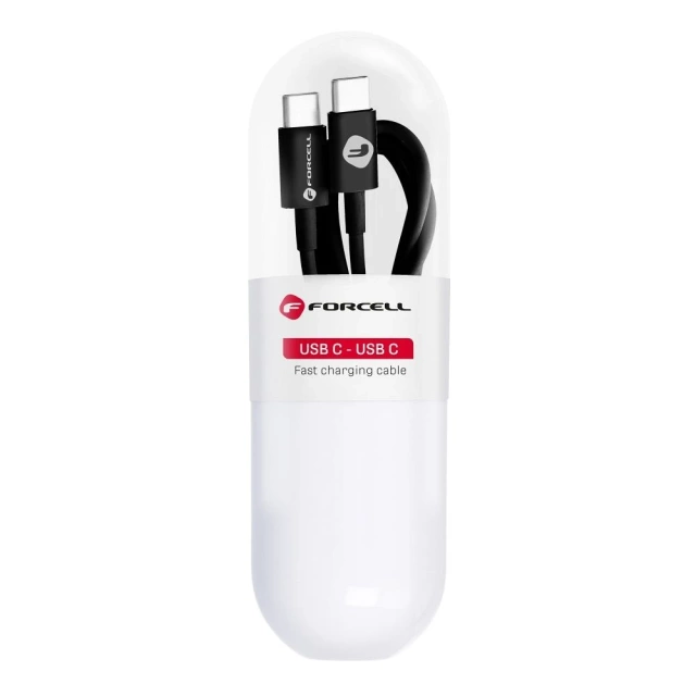 Кабель USB-C - USB-C Forcell PD 48W QC 2.0 1 м TPE синхронізаційна трубка чорного кольору