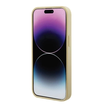 Etui Guess GUHMP15SPSAHMCB na iPhone 15 6,1" zlatý/zlatý pevný obal Saffiano MagSafe