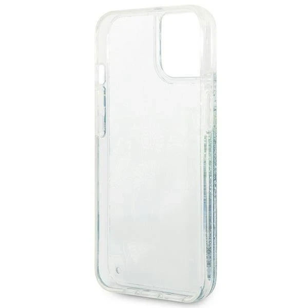 Etui Guess GUHCP14MLFLSN do Apple iPhone 14 Plus 6,7" zielonový/zelený pevný obal Flower Liquid Glitter