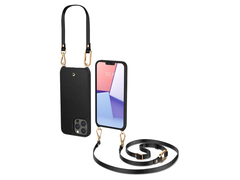 Spigen Cyrill Classic Charm Hülle mit Riemen für Apple iPhone 13 Pro Max Schwarz