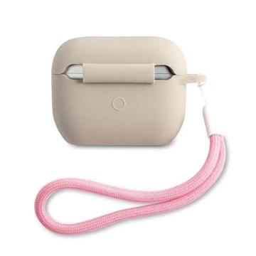Guess GUACAPLSVSGP kryt AirPods Pro šedý růžový / šedorůžový Silikonový Vintage