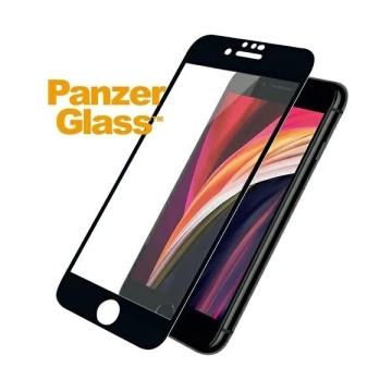 Загартоване скло для iPhone SE 2022 PanzerGlass E2E Super Case Friendly чорного кольору