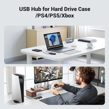 Хаб Ugreen CM653 4x USB-A 3.0 5 Гбіт/с, світлодіод живлення, чорний