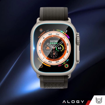 Tvrdené sklo pre Apple Watch Ultra 2 / Ultra 49 mm ochrana obrazovky Alogy Protector 9H s polohovacím rámom