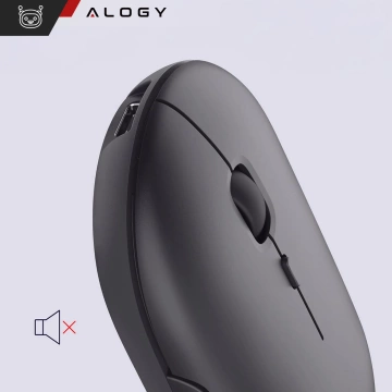 Alogy Wireless Mouse Ergonomic Small Mouse for Laptop PC Bluetooth 2.4GHz Silent Black