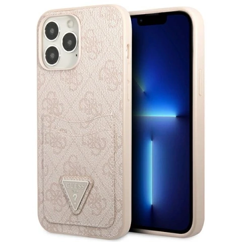 Etui Guess GUHCP13LP4TPP pre iPhone 13 Pro / 13 6,1" pevné puzdro 4G slot na karty s trojuholníkom