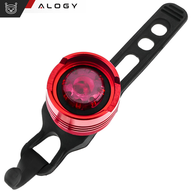 Задній ліхтар велосипедний для задньої частини велосипеда LED освітлення задній ліхтар червоний алюміній водонепроникний IPX4 50lm Alogy