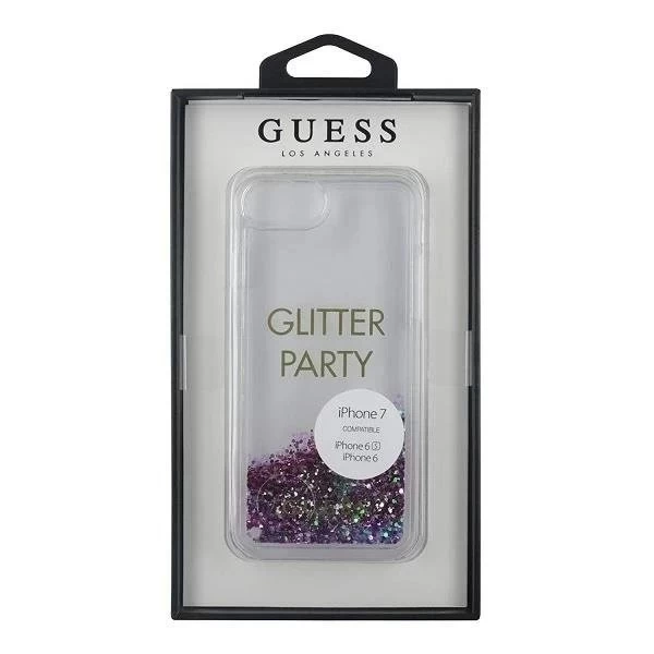 Guess GUHCP7GLUQPU iPhone 6/7/8 /SE 2020 fioletowy/фіолетовий жорсткий чохол Liquid Glitter Party