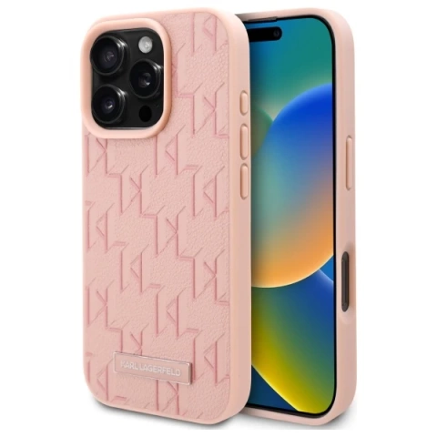 Karl Lagerfeld do iPhone 16 Pro Max 6.9" Magsafe Różowy Hardcase Hot Stamp