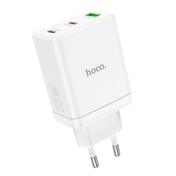 HOCO 2 x USB typ C USB A PD QC3.0 3A 35W nástěnná nabíječka bílá