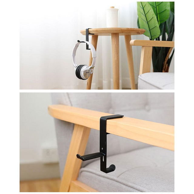 Univerzálny držiak na háčik na zavesenie slúchadiel Alogy na stôl Black