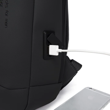 Bange Anti-theft Waterproof Backpack for 15.6" Laptop, City Travel, 46x30x15 cm for Work, Airplane, Men's, Women's, with USB Port and Combination Lock, Black