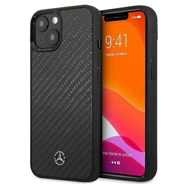 Mercedes MEHCP13MRCABK protective case for Apple iPhone 13 6.1" black/black carbon hardcase Dynamic Line