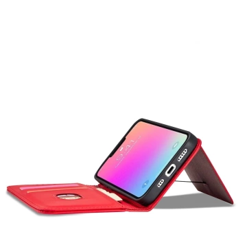 Puzdro na magnetickú kartu pre iPhone 13 Pro Pouch Card Wallet Card Holder Red