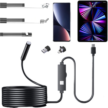 Kamera inspekcyjna endoskopowa micro USB USB-C USB Full HD 3m 8mm Endoskop Alogy Hard Wire