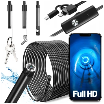 Kamera je vybavená endoskopom micro USB USB-C USB Full HD 5m 8mm Endoskop Alogy Hard Wire