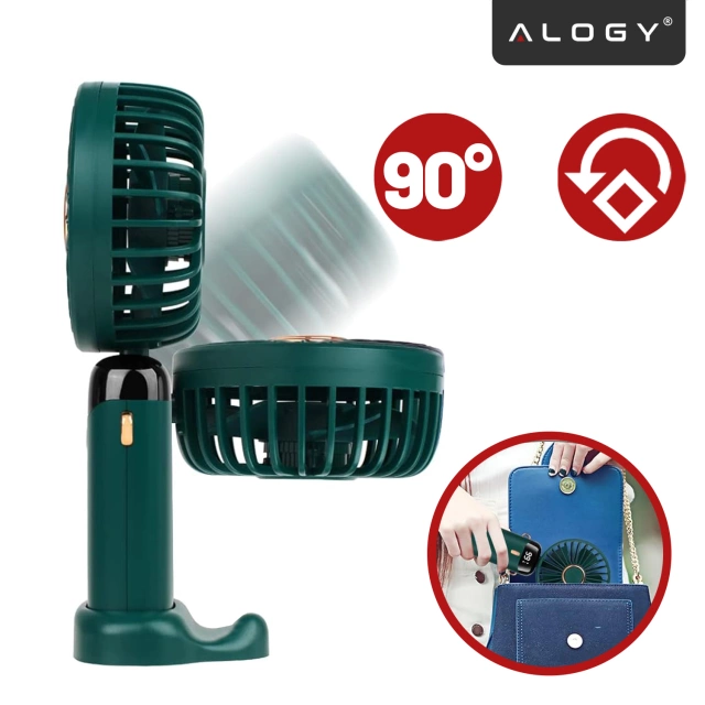 Fan Fan Handheld Fan Wireless Alogy Desktop Portable Handheld with Phone Holder USB-C Navy Blue