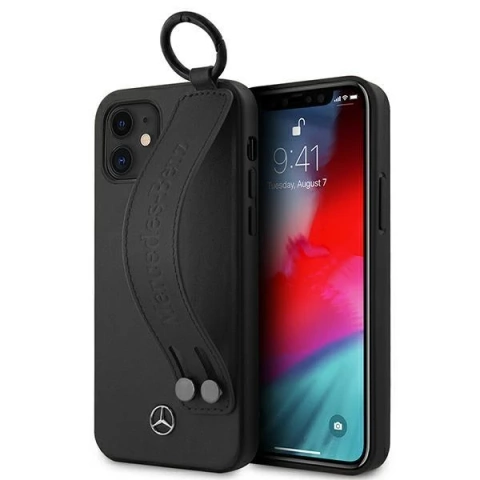 Mercedes MEHCP12SLSSBK protective case for Apple iPhone 12 Mini 5.4" black/black hardcase Strap Line