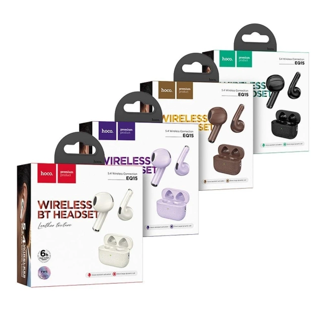 HOCO Wireless Bluetooth Headphones TWS EQ15 Purple