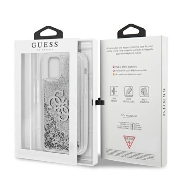Guess GUHCP12LLG4GSI iPhone 12 Pro Max 6,7" srebrný/strieborný pevný obal 4G Big Liquid Glitter