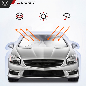 Автомобільний сонцезахисний козирок для автомобіля Автомобілі УФ сонцезахисний козирок віконна кришка Alogy Car L 135x79 см чорний